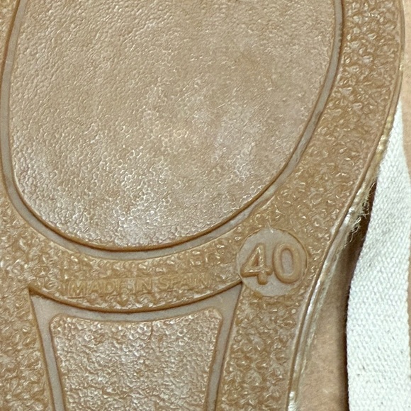 Childrenchic Canvas Stylish Beige Checkered Espadrille Wedges Size 40 (US 8) - Picture 8 of 8